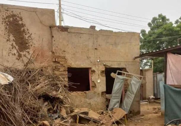 A house damaged by Artillery shell in El Fasher on July 27, 2024