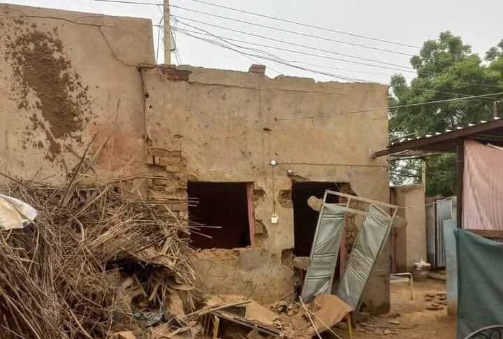 A house damaged by Artillery shell in El Fasher on July 27, 2024