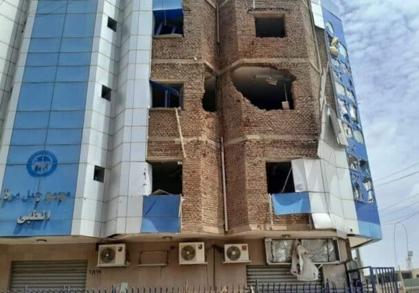 Jabal Marra Medical Complex in El Fasher damaged by RSF shelling on June 2, 2024