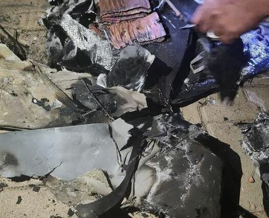 Wreckage of a suicide drone that attacked Al-Damar on July 29, 2024