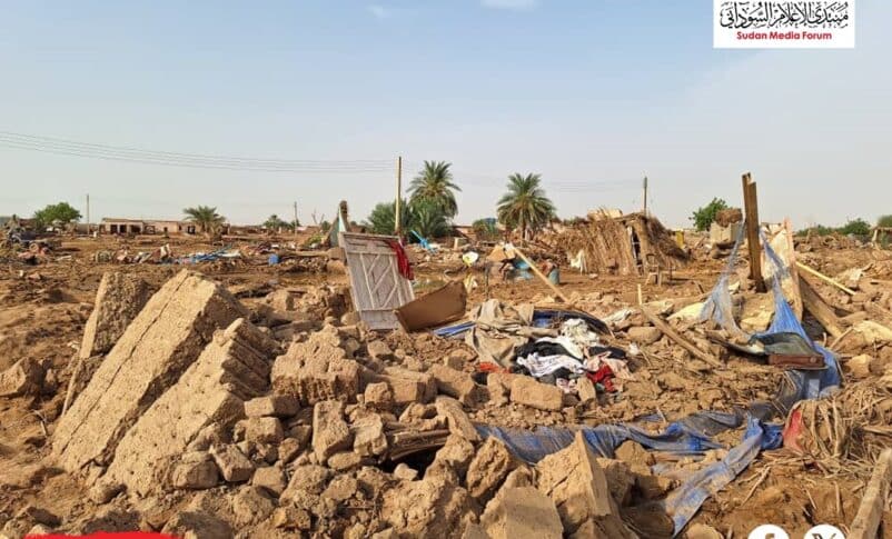 A neighbourhood in Abu Hamad ravaged by the floods August