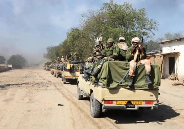 Chadian soldiers patrol in the Nigerian border town of Gamboru . (AFP file photo)