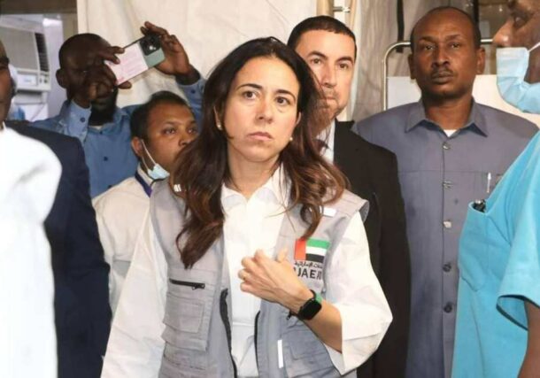 Lana Nusseibeh, UAE Assistant Minister of Foreign Affairs for Political Affairs, inspectes a UAE-funded field hospital in Abéché for Sudanese refugees on Friday September 13, 2024