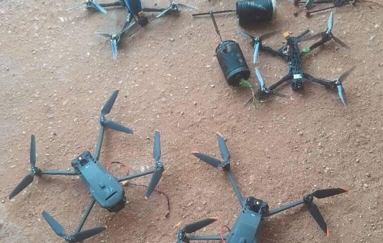 RSF drones downed by the Sudanese army and Darfur groups in El-Fasher on September 8, 2024