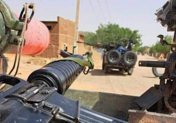 Sudanese army forces patrolling in El Fasher