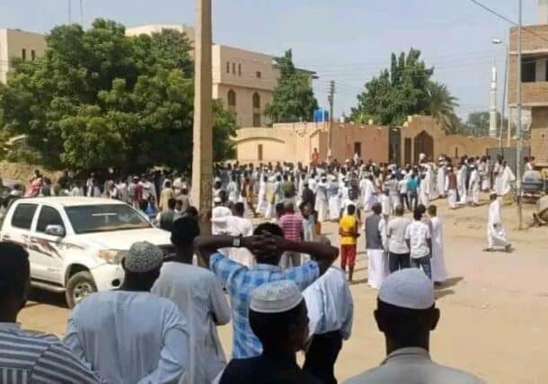 protesters outside GIS's premises in Kassala after the death of detainee in their custody on September 1, 2024