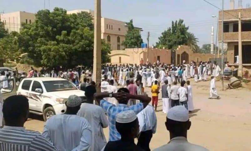 protesters outside GIS's premises in Kassala after the death of detainee in their custody on September 1, 2024