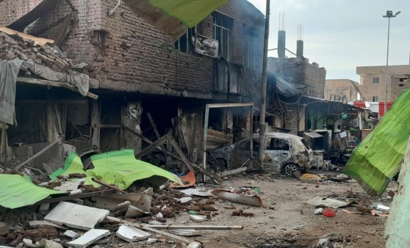 A picture by the Southern Belt Emergency Room shows houses damaged by the army airstrikes on October 12, 2024-1