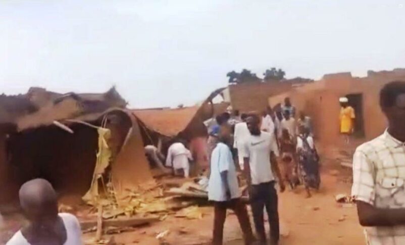 Homes reduced to rubble after Sudanese army airstrikes in Al-Kuma, North Darfur on October 4, 2024