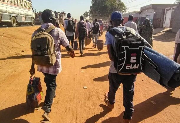 Sudanese flee Wad Madani, the capital of Al Jazirah state as the RSF entered the city on December 16, 2023 AFP photo