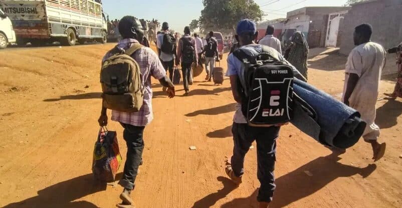 Sudanese flee Wad Madani, the capital of Al Jazirah state as the RSF entered the city on December 16, 2023 AFP photo
