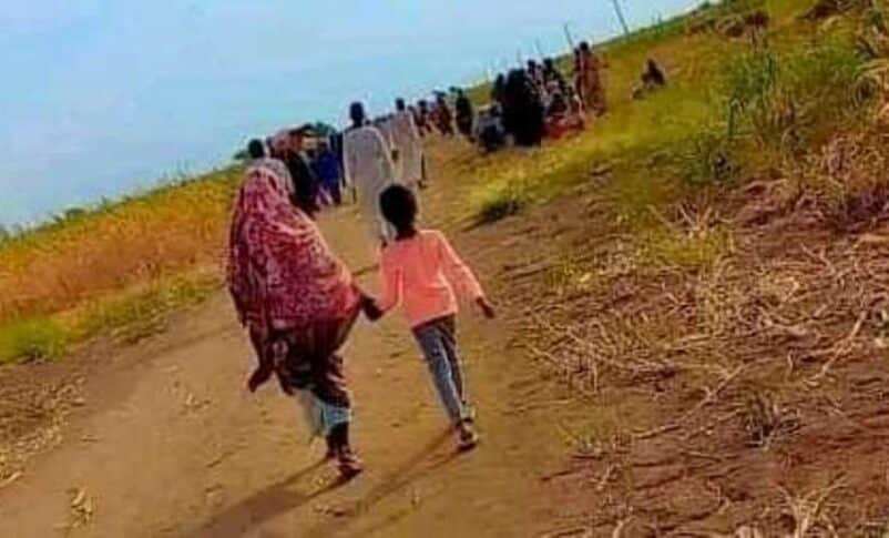 Tambul residents flee their homes following the RSF seizure of the area on Oct 24, 2024