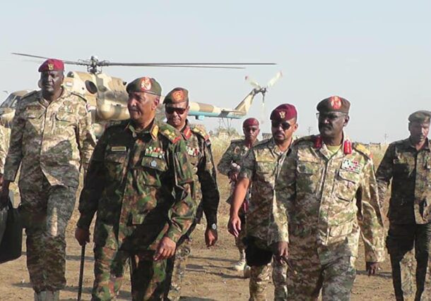 Al-Burhan arrives in Sinjah to congratulate troops and civilians of the city recapture on November 23, 2024