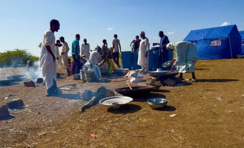 Harira camp, in Al Fao, Gederaf, housing newly displaced people. (NRC photo)