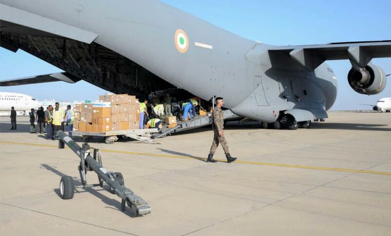 Humanitarian aid flight