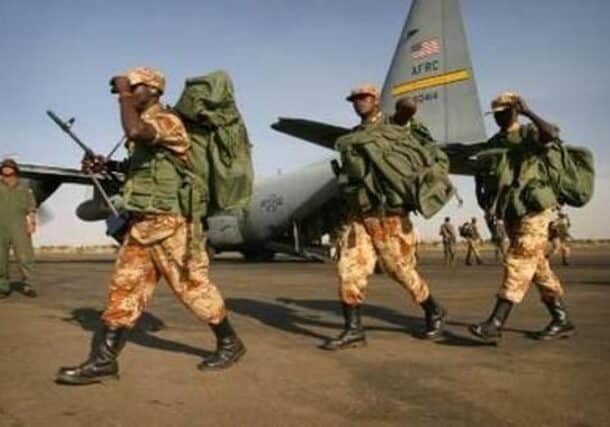 Rwandan peacekeepers arrive in Darfur to join the African Union Mission in Sudan (AMIS) on Oct. 30, 2004.