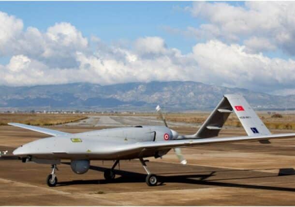 The Turkish-made Bayraktar TB2 drone pictured on December 16, 2019 (AFP photo)