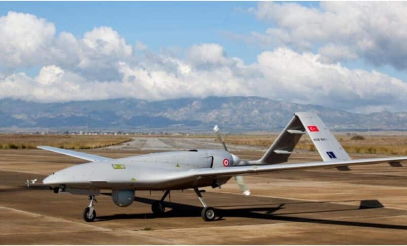 The Turkish-made Bayraktar TB2 drone pictured on December 16, 2019 (AFP photo)