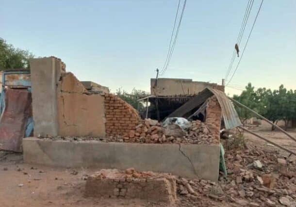 A home lies in ruins after the RSF missile attack on December 1st, 2024.