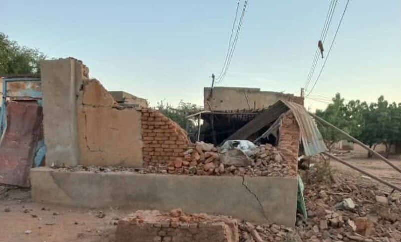 A home lies in ruins after the RSF missile attack on December 1st, 2024.