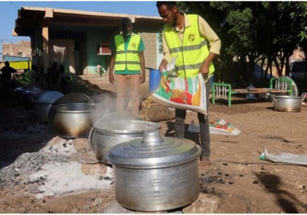 A volunteer prepares food at one of the displacement centres in New Halfa, Kassala state, on 2 November 2024. - Reuters photo