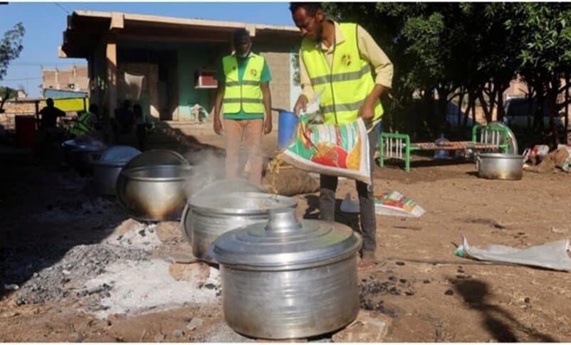 A volunteer prepares food at one of the displacement centres in New Halfa, Kassala state, on 2 November 2024. - Reuters photo