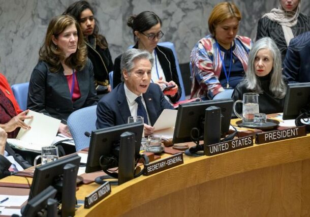 Antony J. Blinken, Secretary of State of the United States of America, chairs the Security Council meeting on December 19, 2024