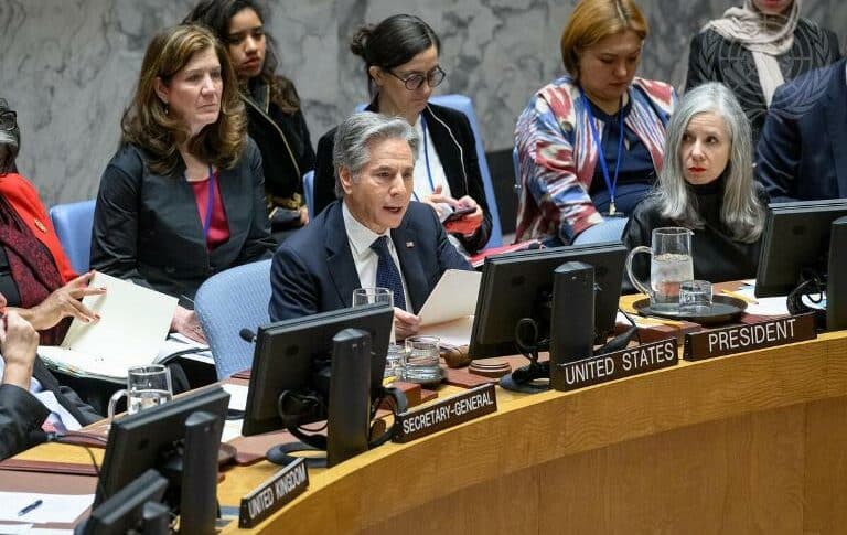 Antony J. Blinken, Secretary of State of the United States of America, chairs the Security Council meeting on December 19, 2024