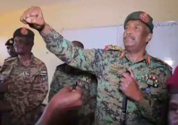 Army commander Abdel Fattah al Burhan speaks in Omdurman on November 30, 2024