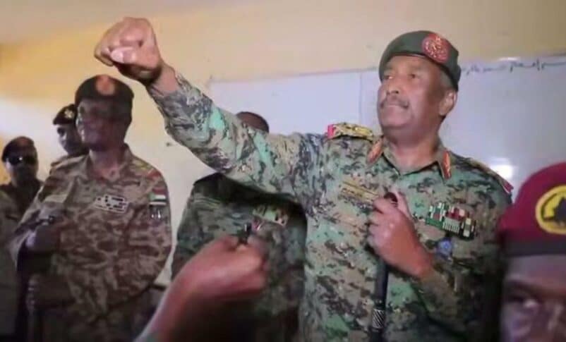 Army commander Abdel Fattah al Burhan speaks in Omdurman on November 30, 2024