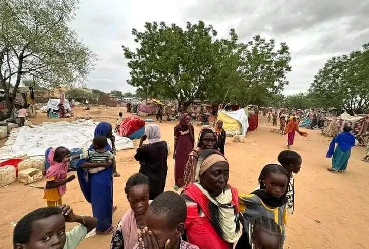 Civilians in Abu Zureiga, south of El-Fashir and near Zamzam gather in safe areas following the RSF attack on Dec 4, 2024