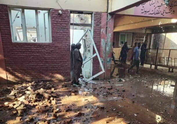 Saudi Hospital, El Fasher, damaged by RSF shelling on December 18, 2024