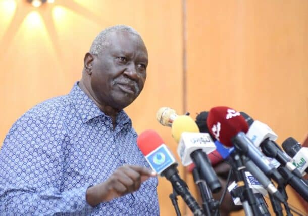 Malik Agar deputy head of the Sovereign Council speaks in Port Sudan on December 14, 2024