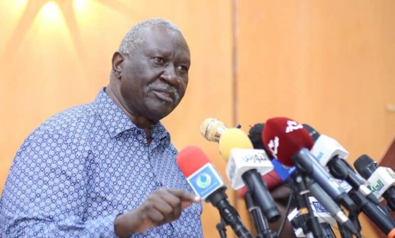 Malik Agar deputy head of the Sovereign Council speaks in Port Sudan on December 14, 2024