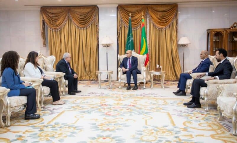 Mauritanian President Mohammed Ould Ghazouani receives UN Envoy for Sudan Ramdane Lamamra on December 17, 2024