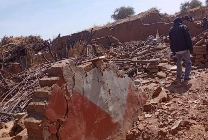 A damaged home in the Fata Borno IDP camp, North Darfur, after an airstrike on Jan. 7, 2025.