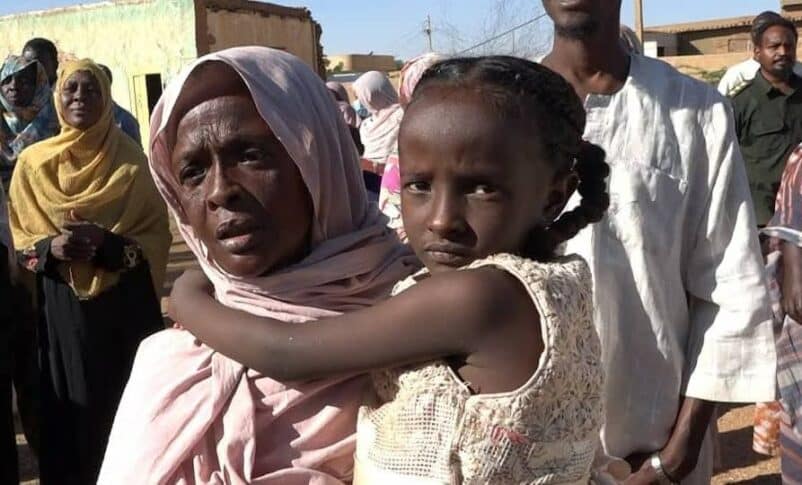 Evacuated from their homes in Shambat, residents sought shelter in Al-Droushab, a safer area north of Bahri on January 8, 2025