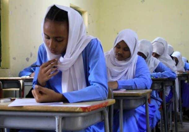 Female students during exams in Port Sudan on Saturday, Dec 28, 2024, AFP photo