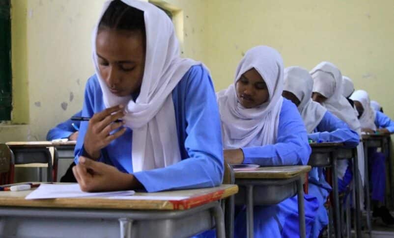 Female students during exams in Port Sudan on Saturday, Dec 28, 2024, AFP photo