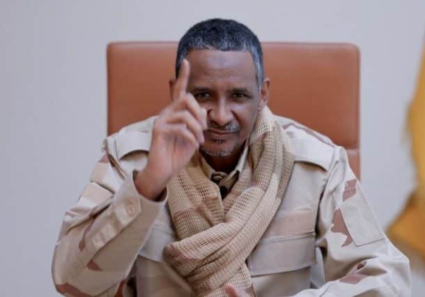 Mohamed Hamdan Daglo, also known as "Hemetti," delivering a video statement, January 31, 2025.