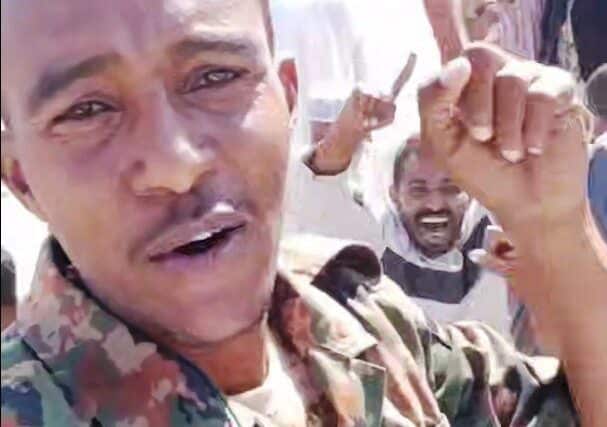 Residents of Al-Shabarqa welcome Sudanese soldiers on their advance to retake Wad Madani, the capital of Al Jazirah state, on January 9, 2025.