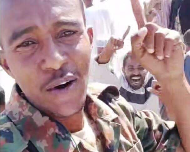 Residents of Al-Shabarqa welcome Sudanese soldiers on their advance to retake Wad Madani, the capital of Al Jazirah state, on January 9, 2025.