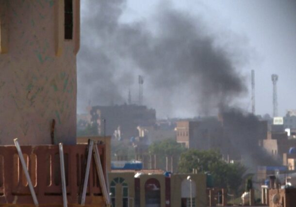 Smoke rises over Omdurman as the RSF shell residential areas on January 18, 2025
