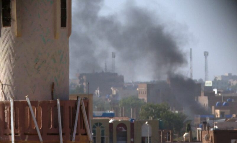Smoke rises over Omdurman as the RSF shell residential areas on January 18, 2025