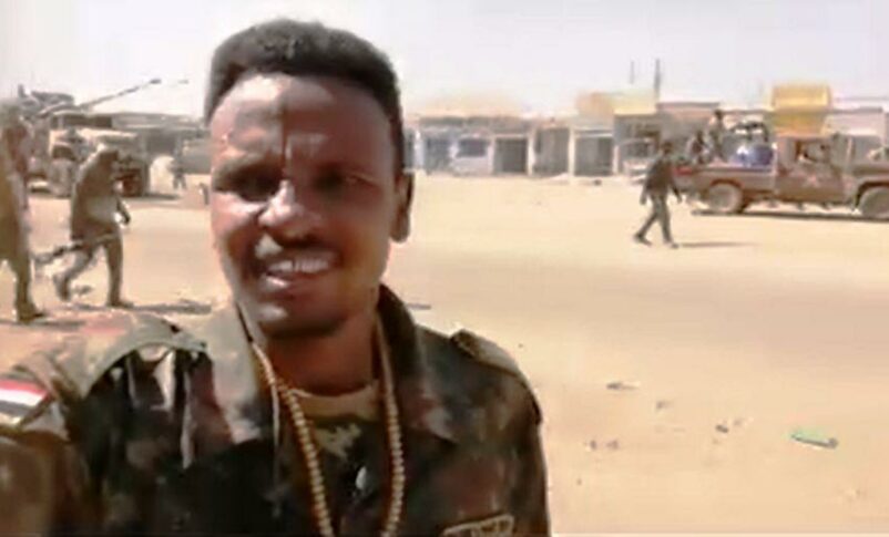 Sudanese troops patrol Haji Abdallah market after recapturing the town on Jan 8, 2025