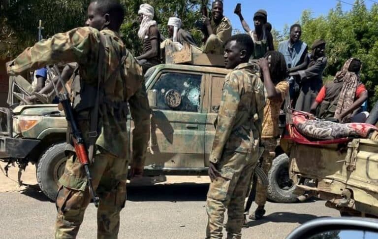 Sudanese soldiers and allied fighters after repelling an RSF attack in El Fasher on January 24, 2024.