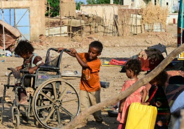 Sudanese children play on a street in Tokar, in Red Sea state, following heavy flooding in October, 2024 - AFP photo file