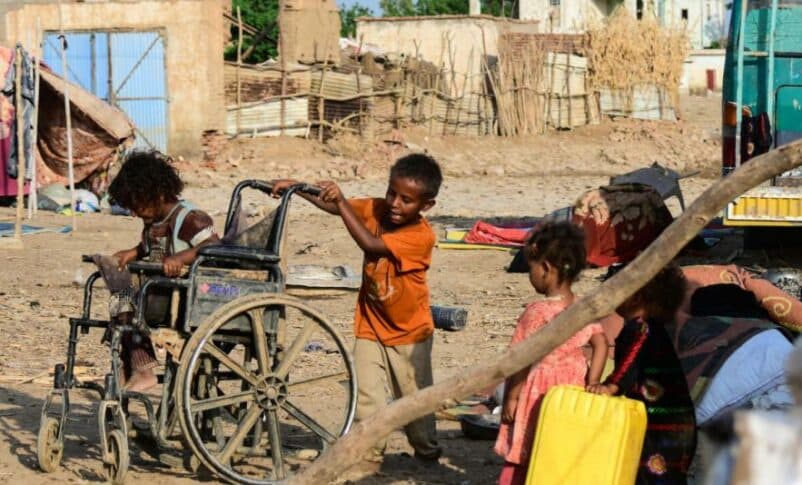 Sudanese children play on a street in Tokar, in Red Sea state, following heavy flooding in October, 2024 - AFP photo file