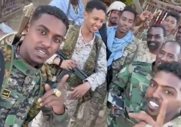 Sudanese soldiers at the Faculty of Agriculture, Khartoum University, Khartoum North, January 28, 2025