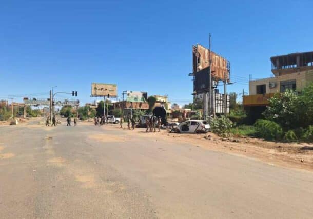 Sudanese soldiers patrolling a street in Khartoum Bahri, January 30, 2025